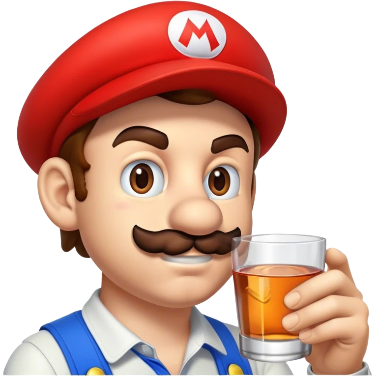 Mario drinking vodka emoji