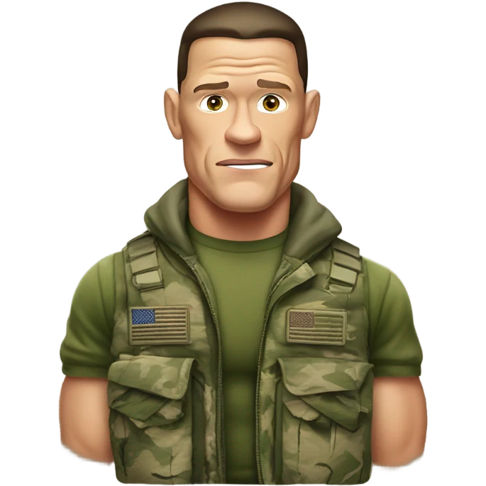 John cena in camo clothing  emoji