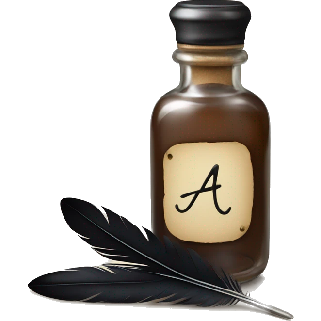 a feather quill and ink bottle emoji