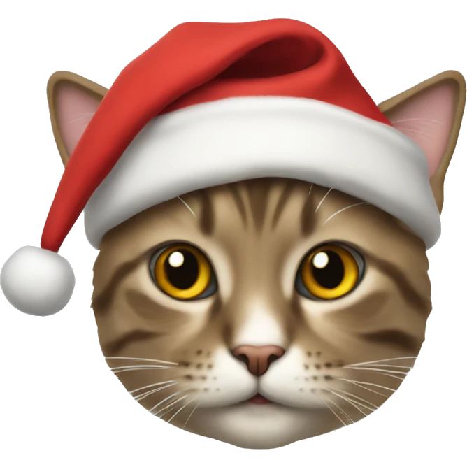 Cat dressed as santa emoji