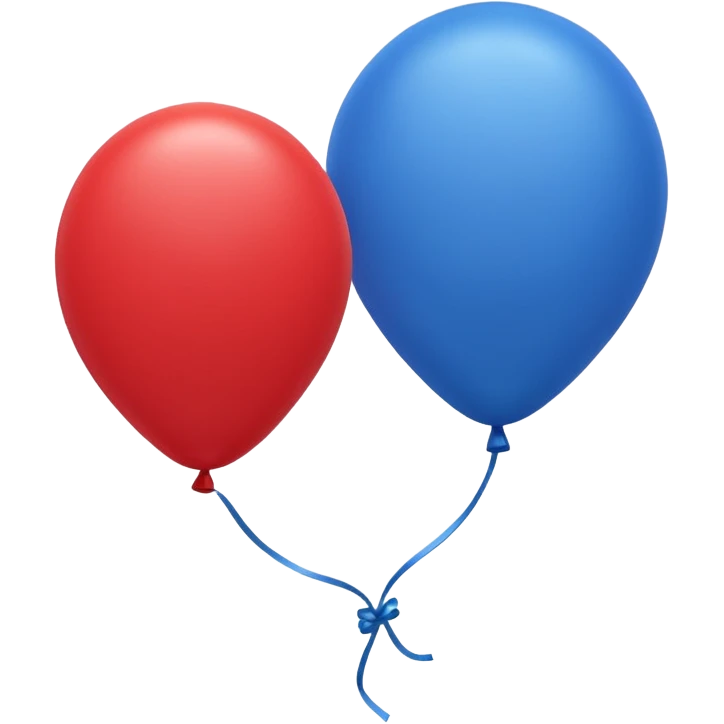 One red balloon and one blue balloon,tied together  emoji