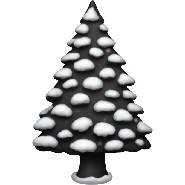 isolated black christmas’s tree with snow  emoji