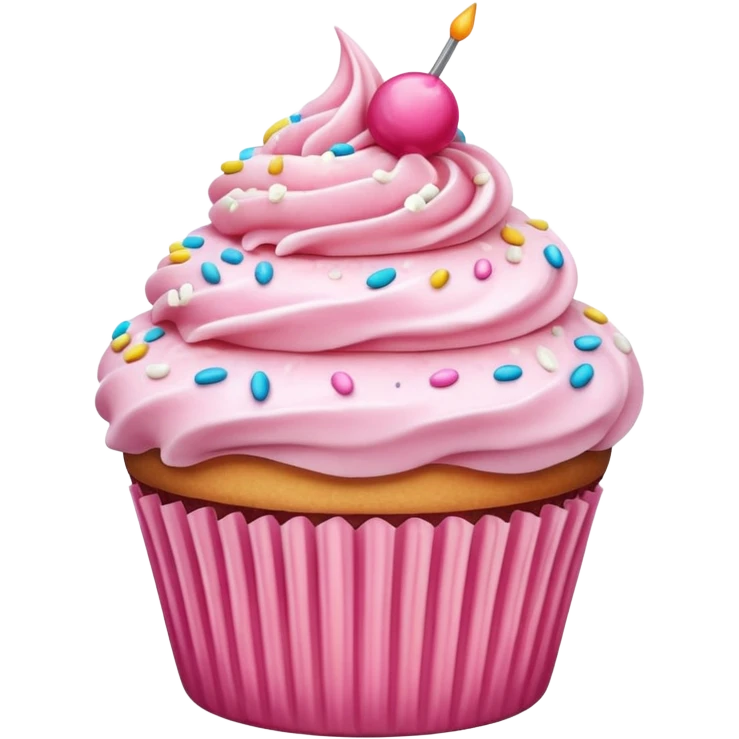 Cupcake with pink icing emoji