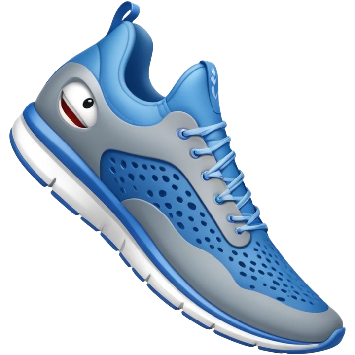 Un tiburon con zapatillas azules  emoji