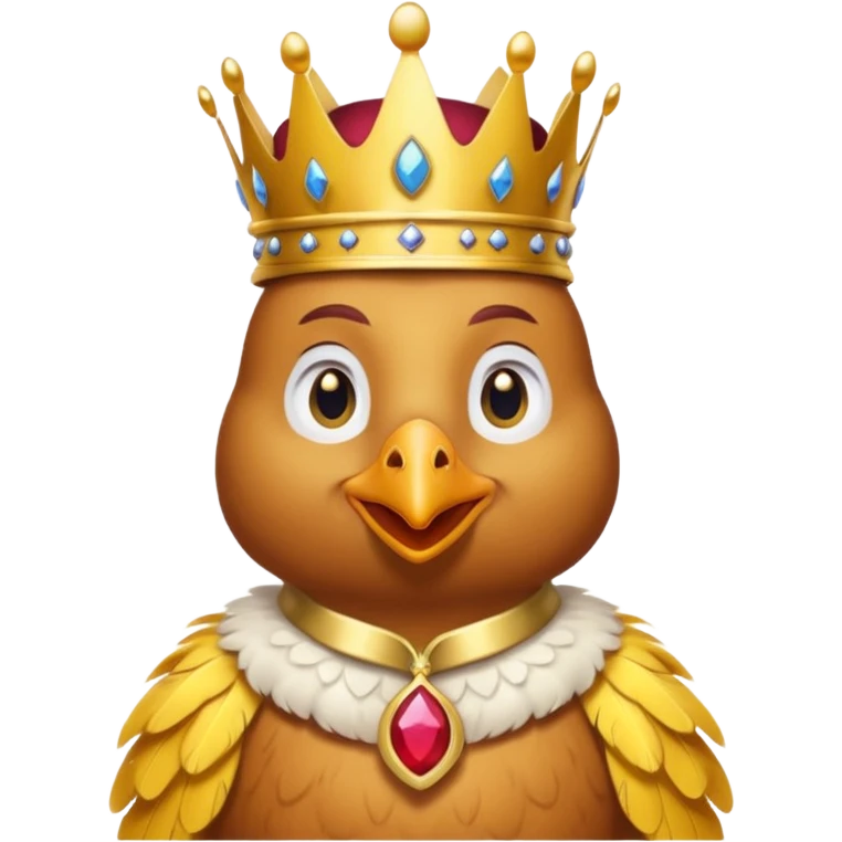 chicken King, standing, with crown, royal cloth emoji
