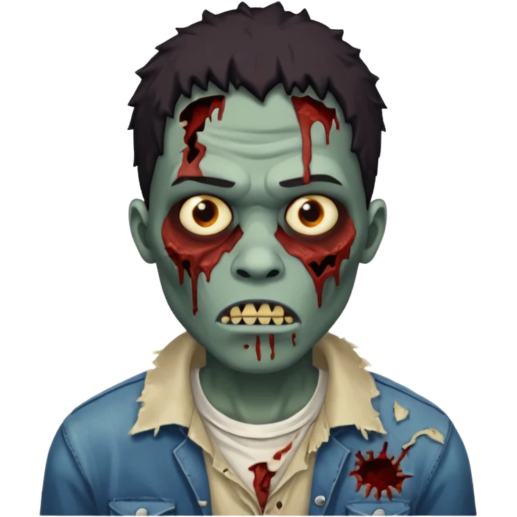 black man as a zombie with torn clothes emoji