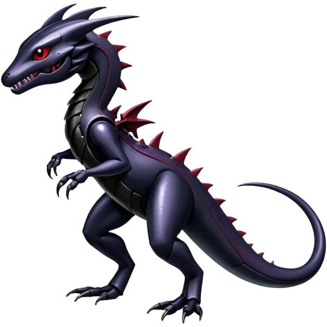 Shiny Gothic Edgy epic Salandit-Genesect-Miraidon-Fakémon-hybrid-creature (full body)  emoji