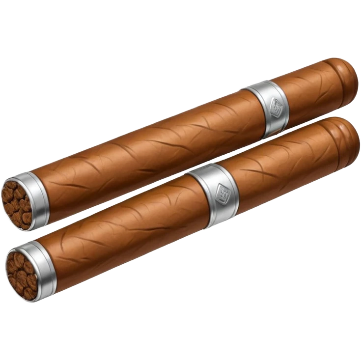 A luxury cigar emoji made of silver chrome, smooth metallic texture, minimal shape, glossy reflections, rich swag aesthetic, iOS emoji style, centered, clean white background emoji