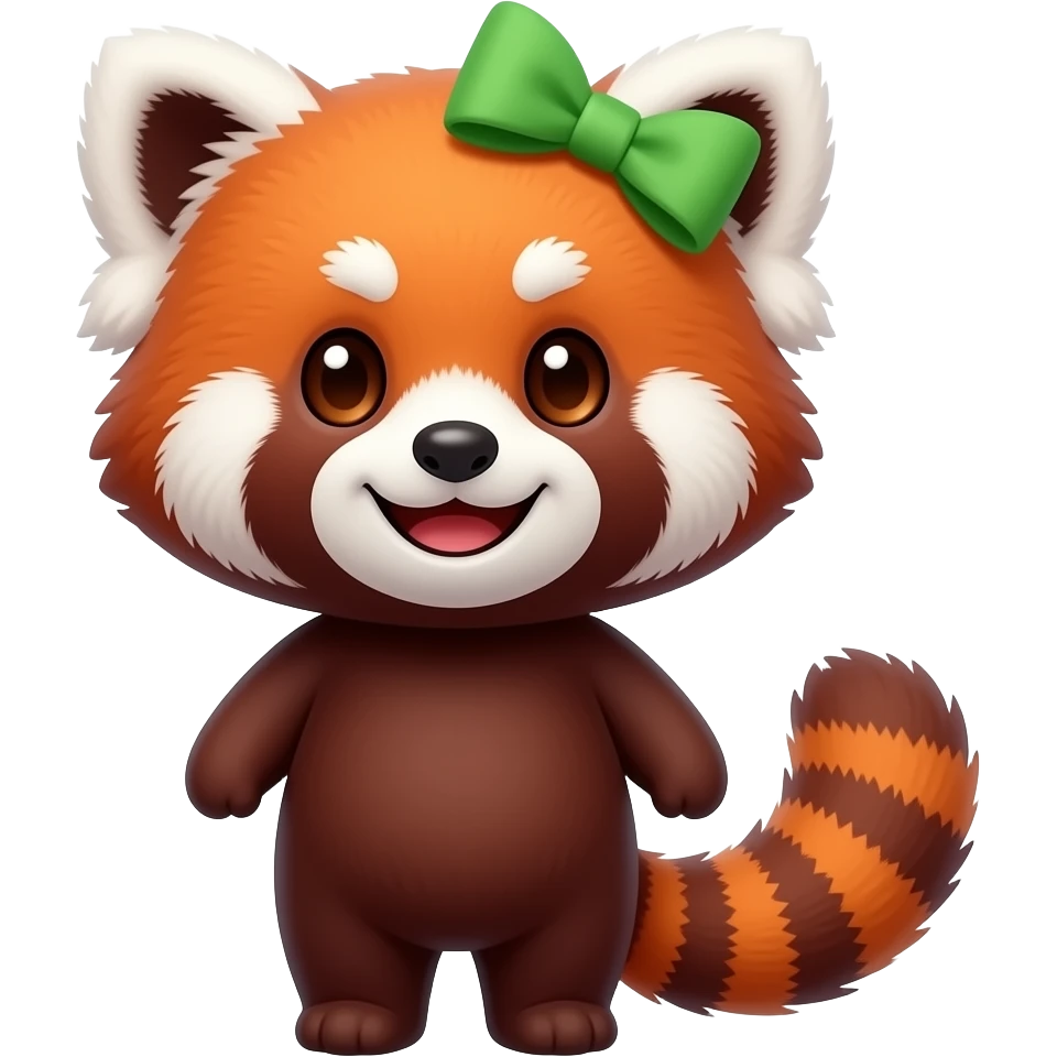 red panda with bow emoji