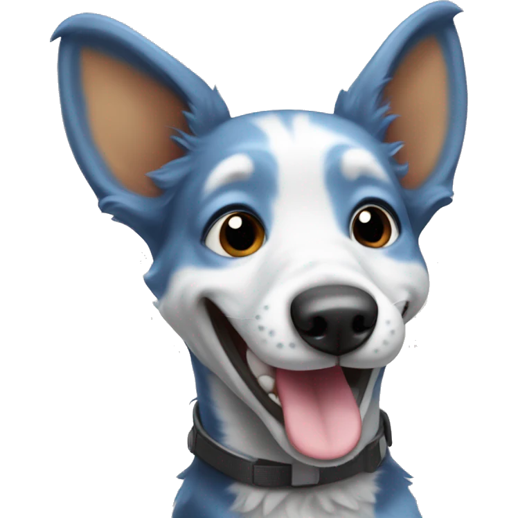 laughing blue healer dog emoji