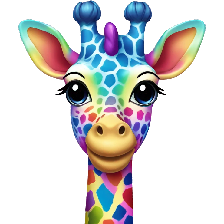 lisa frank rainbow giraffe emoji