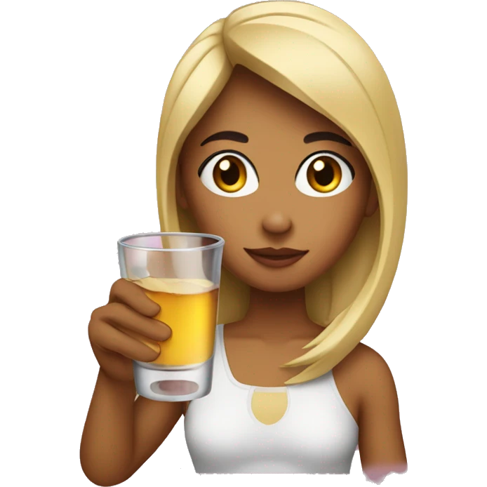 girl drinking out of a shot glass emoji