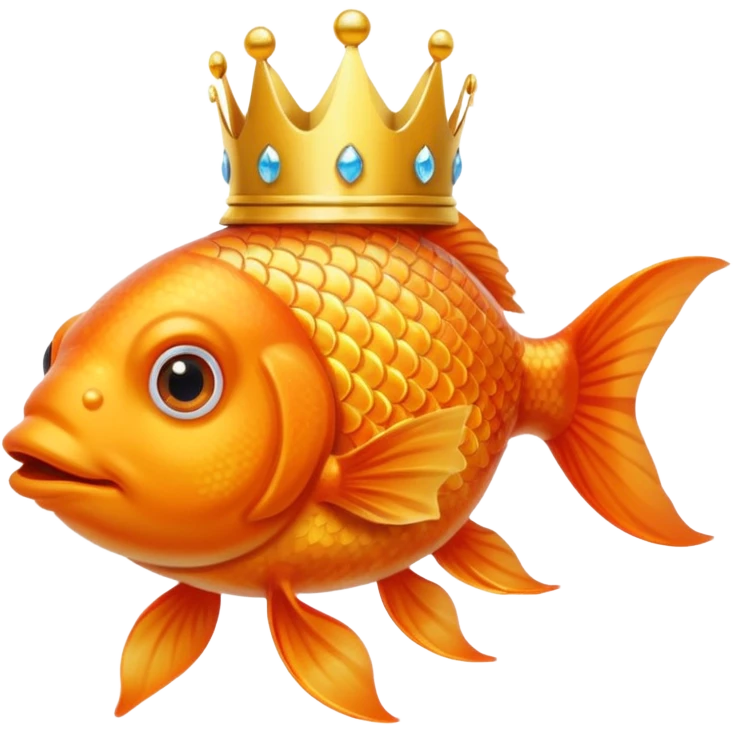 goldfish wearing a crown emoji