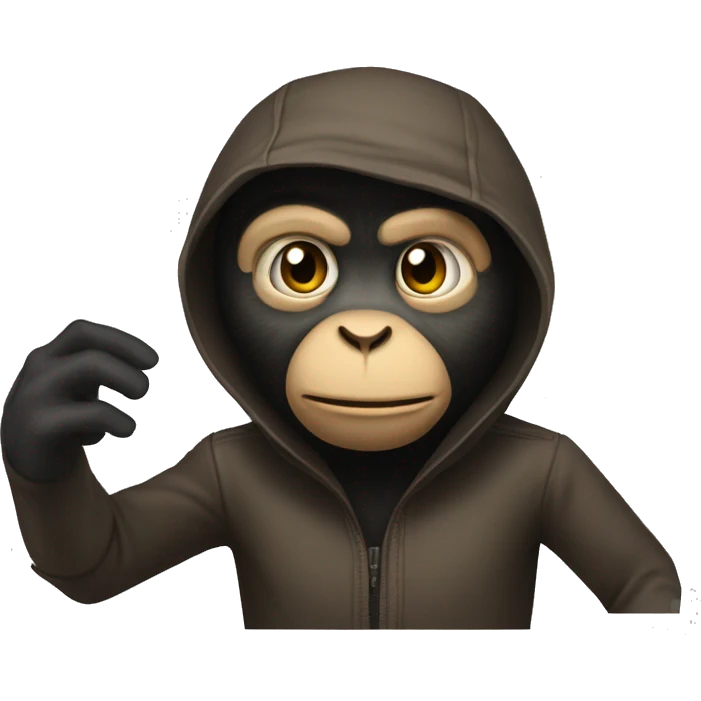 Half monkey halt human robber emoji