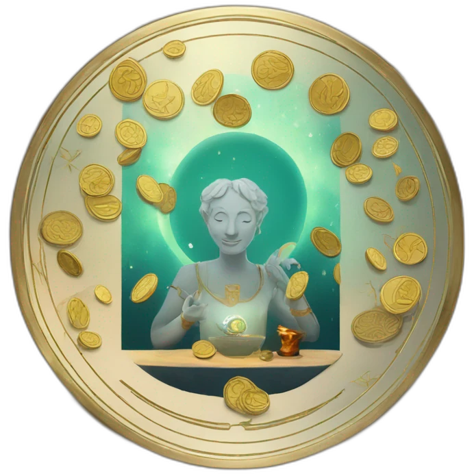 coins and tarot cards emoji