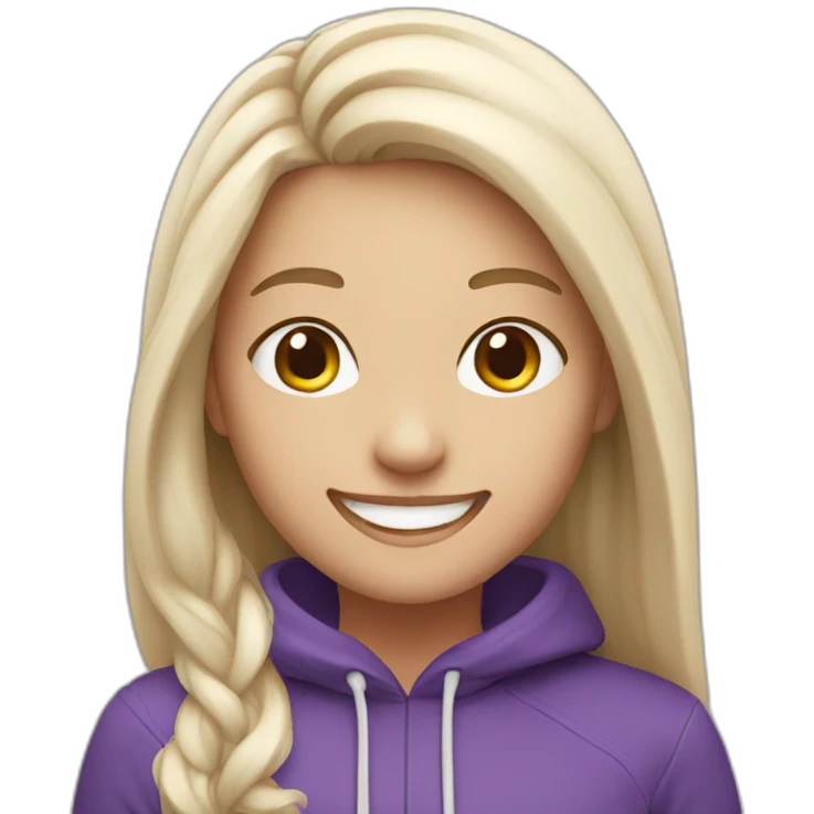 Purple white girl smiling emoji