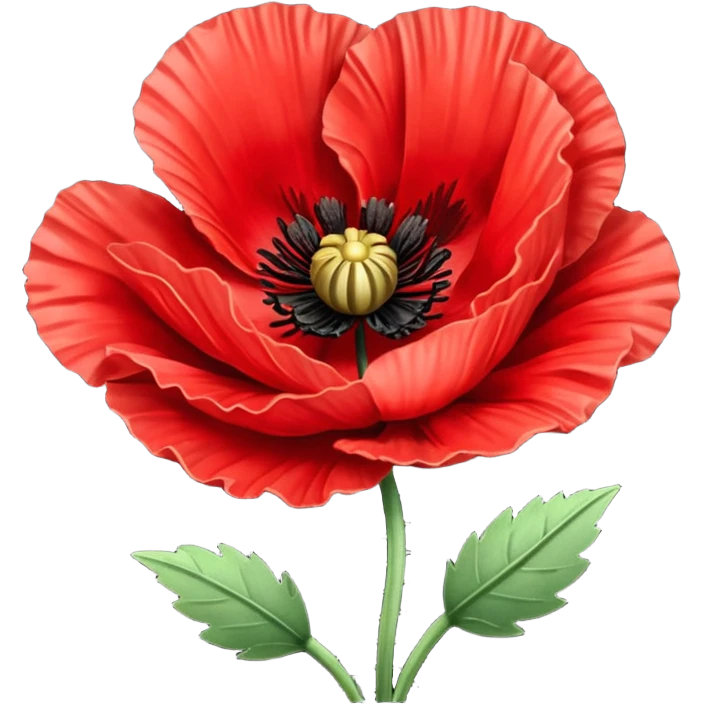 Red poppy flower emoji
