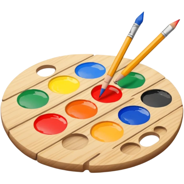 Paint pallete with pencil emoji