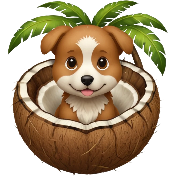 dog in a coconut emoji