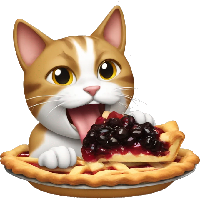 Cat eating a pie emoji