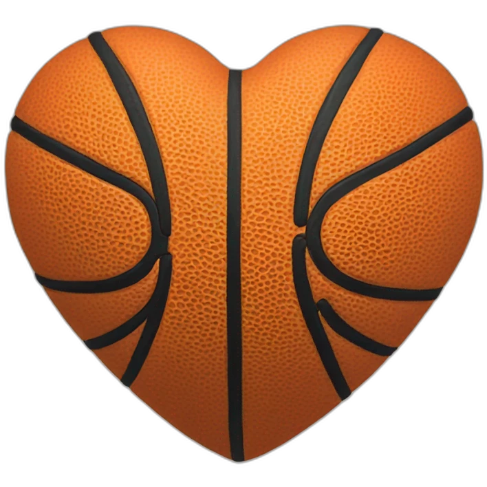 basketball shaped heart emoji