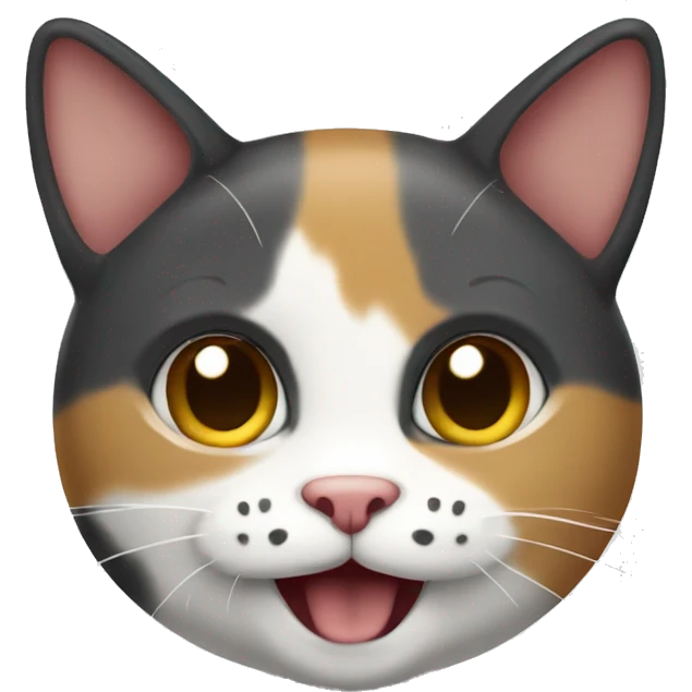 tricolor cat saying hi emoji