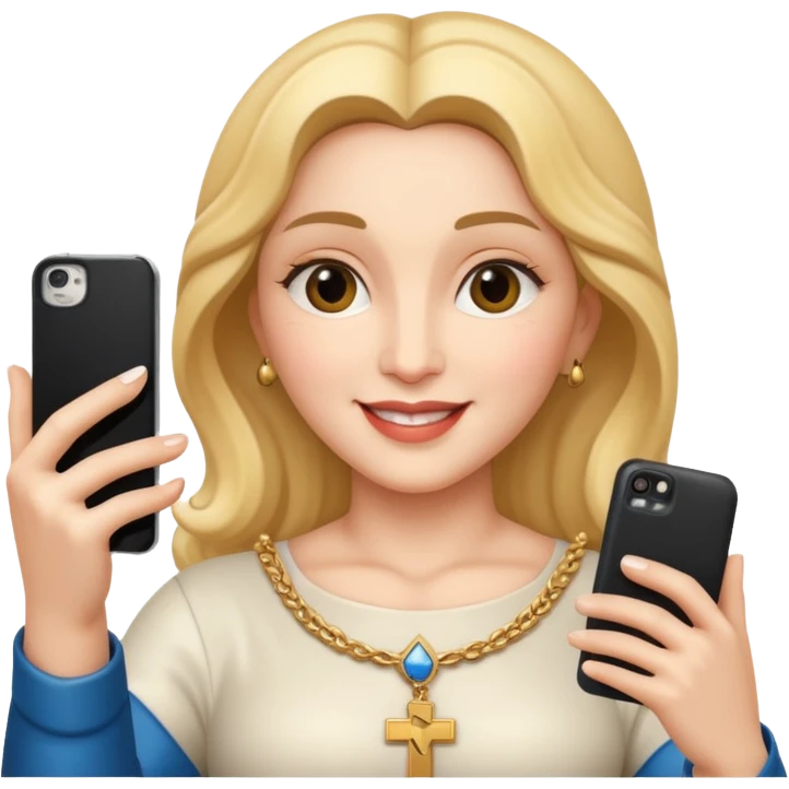 emoji della madonna che si scatta un selfie 
 emoji
