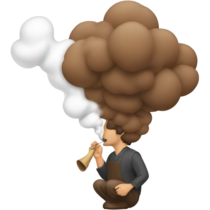 man blowing brown smoke emoji