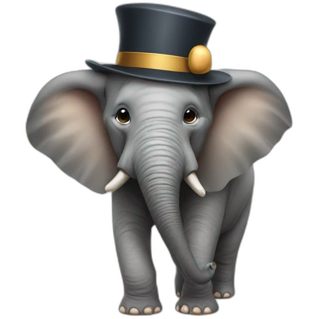 Elephant with a hat emoji