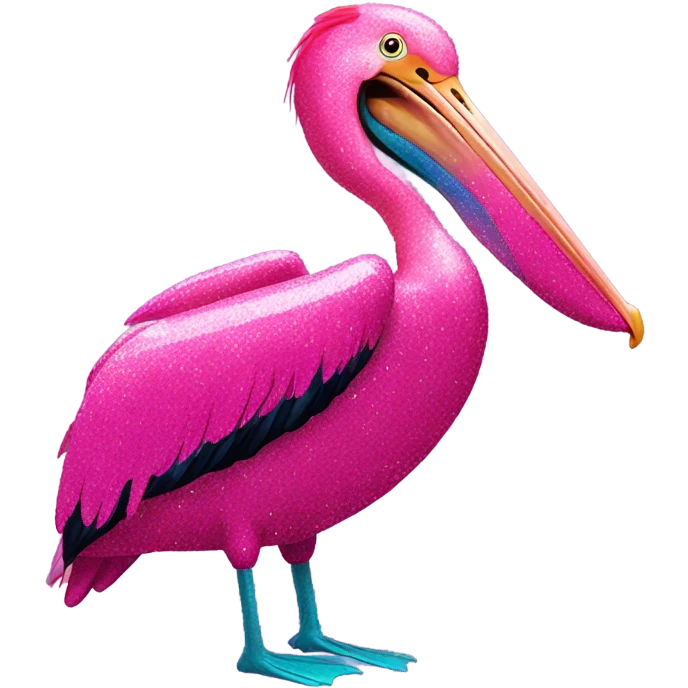Hot pink pelican with glitter  emoji