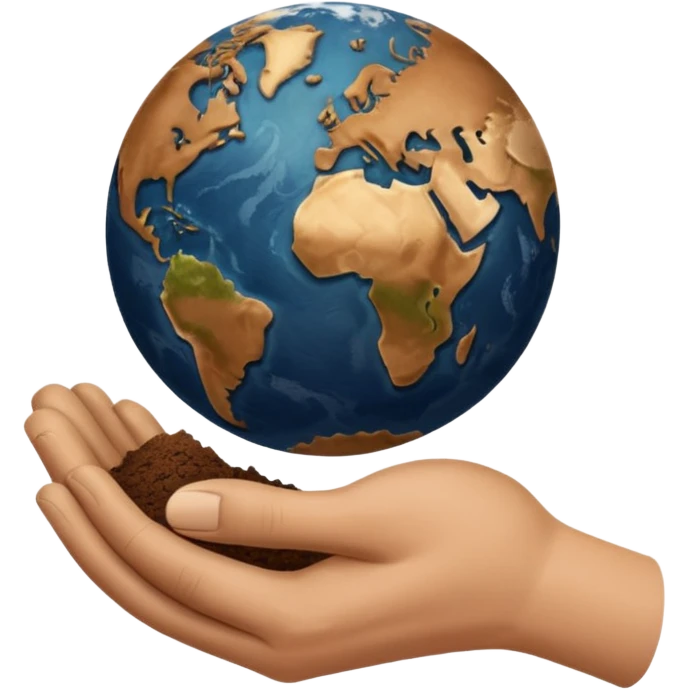 simple Beige hands holding simple earth emoji