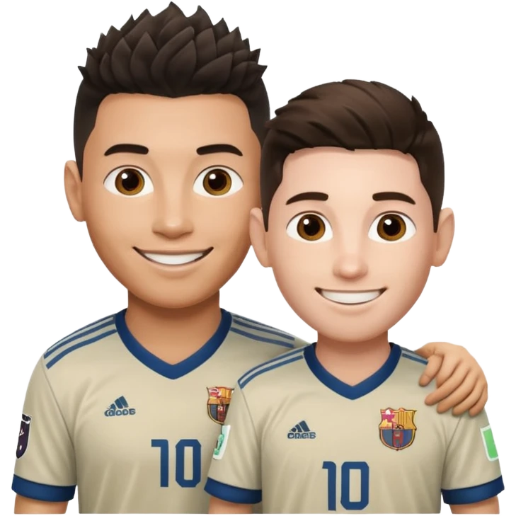 Prime noodle hair ronaldo and prime 2012 messi Smiling in one Photo  emoji
