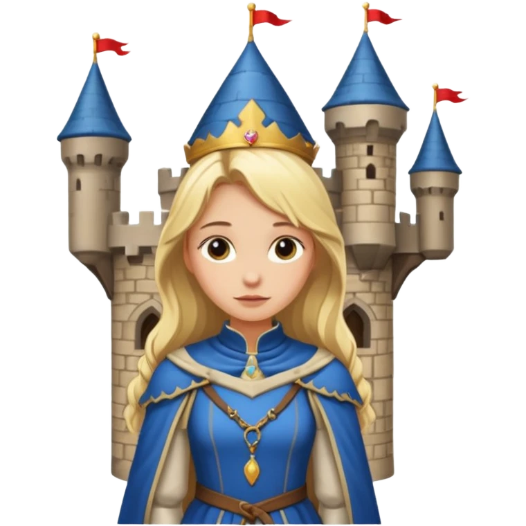 A blonde girl waiting in castle emoji