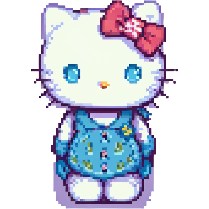 hello kitty pixel art emoji