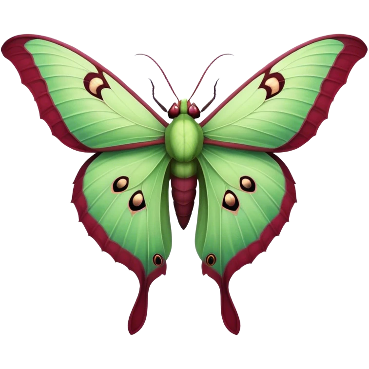 Burgundy luna moth emoji