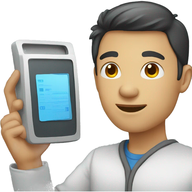 person scanning emoji