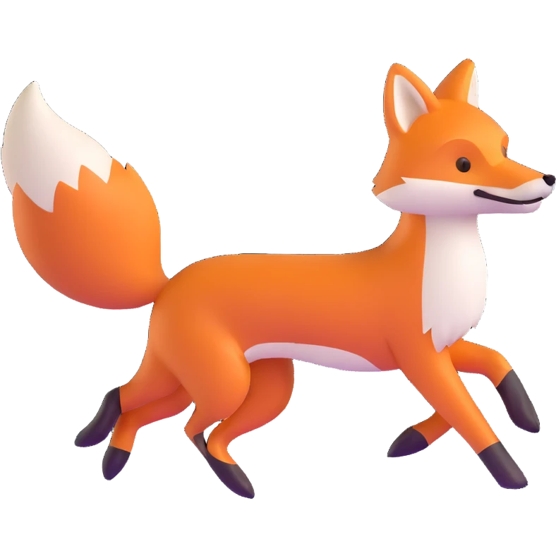 fox running with tail high emoji