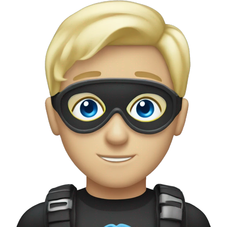 blue eyed boy blonde hair with a scuba mask emoji
