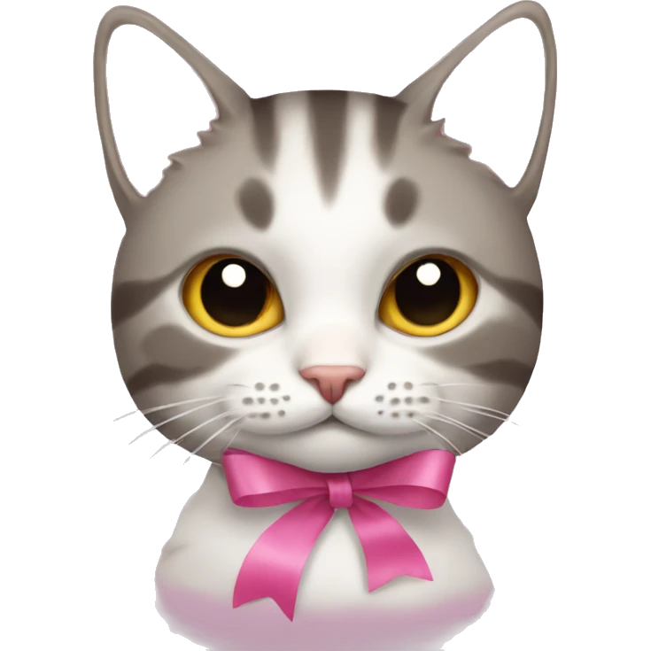 cat with pink ribbon  emoji