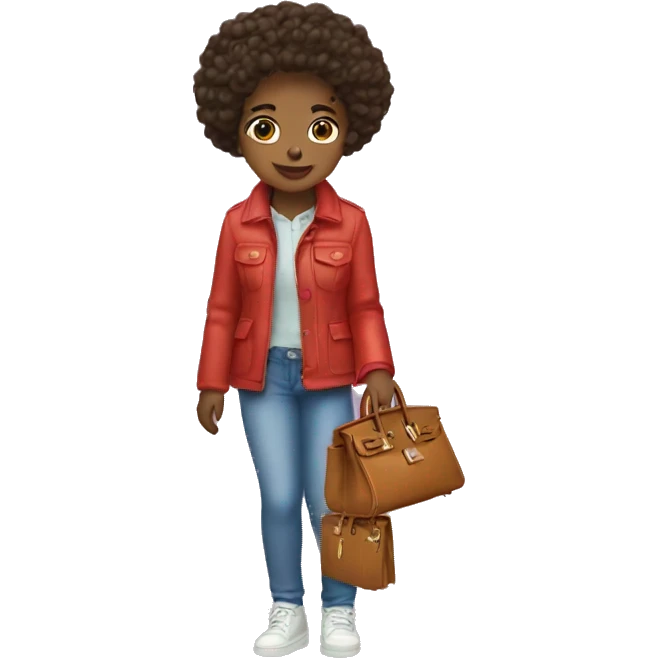 Girl wearing a birkin emoji