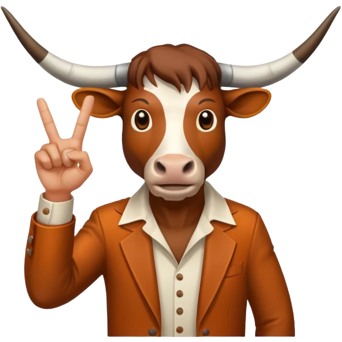 longhorn doing hook em hand sign emoji