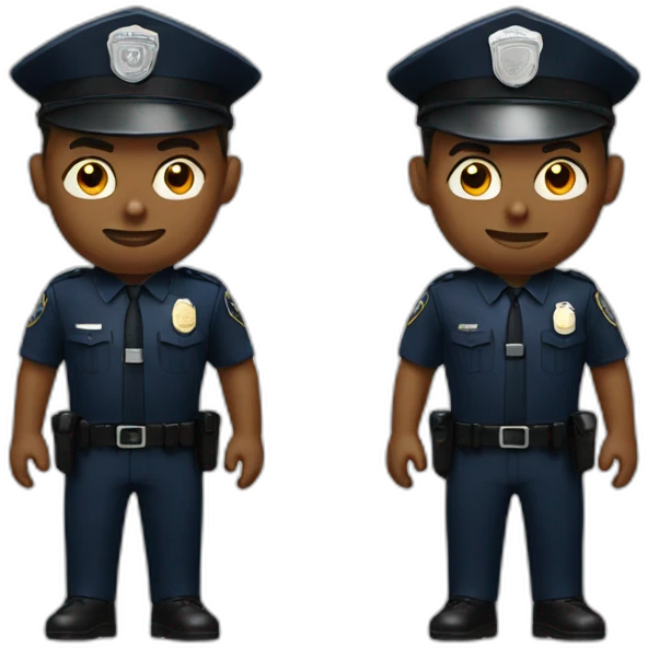 Policemen and black man emoji