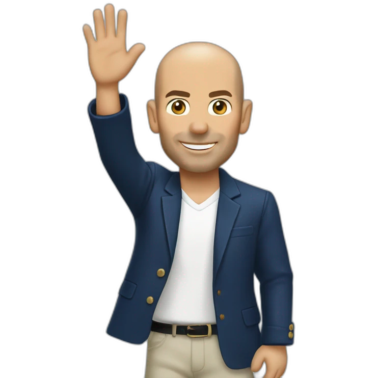 Zinedine Zidane waving emoji