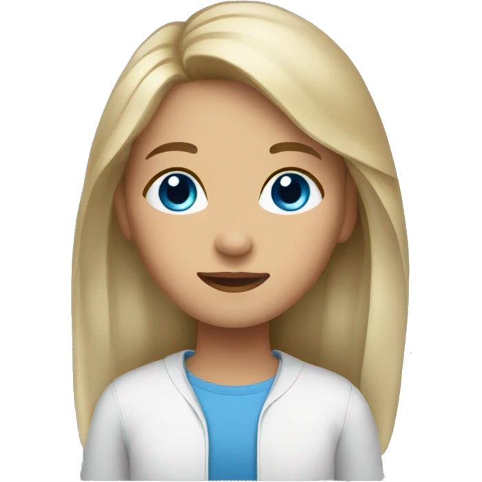 girl sitting blone hair blue eyes emoji