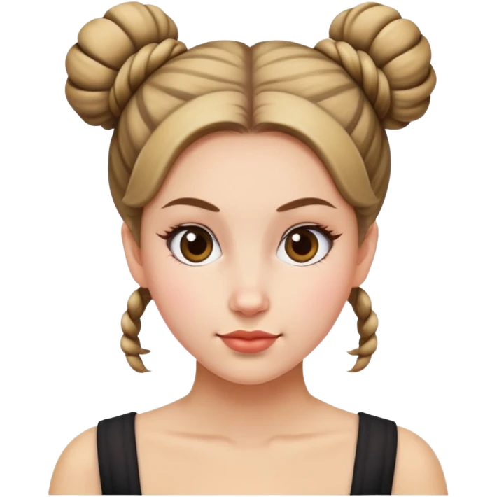женщина с двумя пучками волос на голове emoji