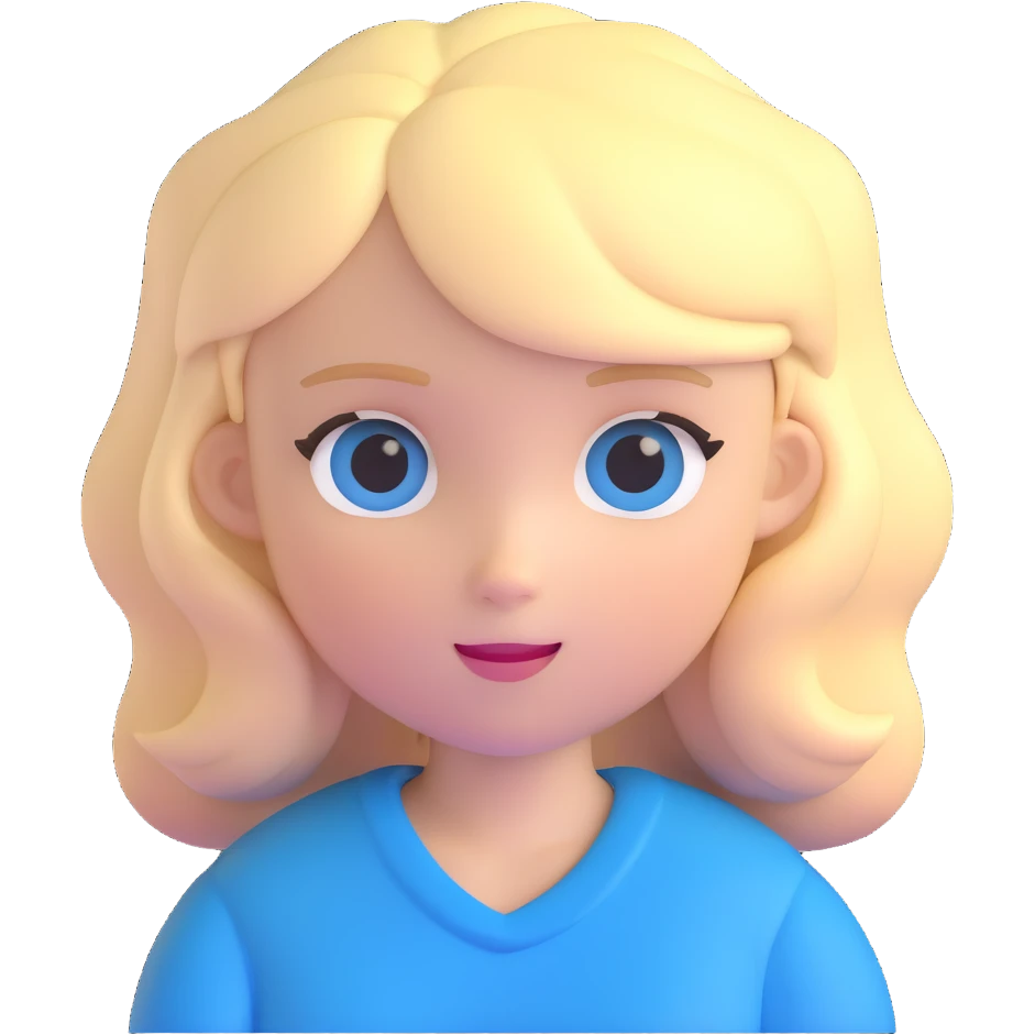 white girl with blonde hair and blue eyes emoji
