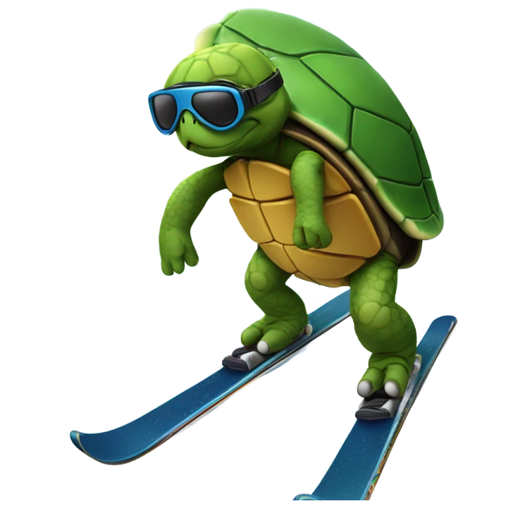 Skiiing turtle  emoji