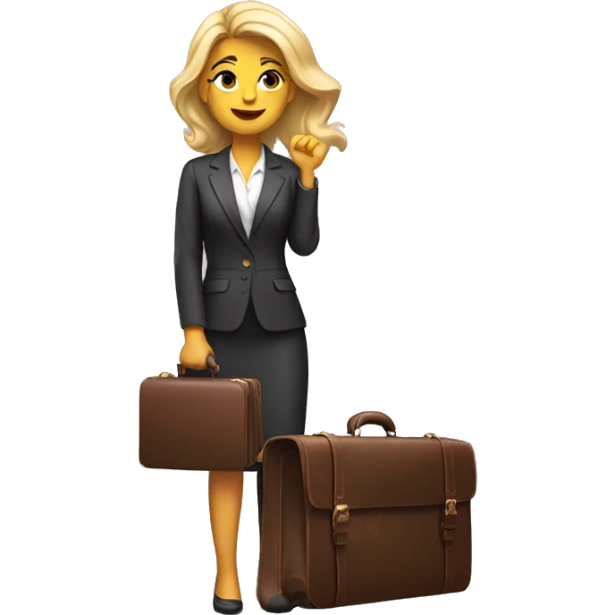 pretty woman holds briefcase emoji
