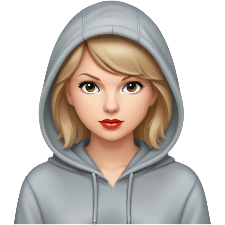 Taylor Swift wearing a hoodie emoji