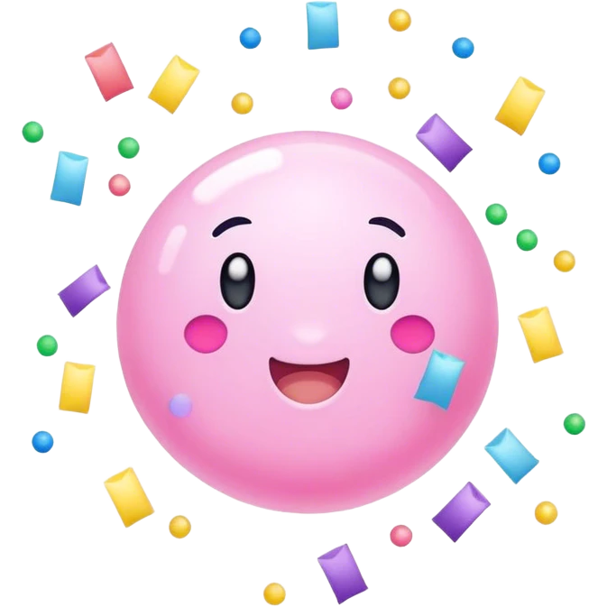 pastel floater with confetti emoji